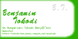 benjamin tokodi business card